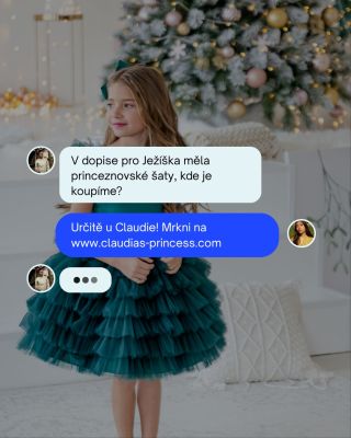 Dopřejte jí ten pocit, když se sen stane skutečností. 👑 #ClaudiasPrincess #DopisProJeziska #VanocniKouzlo...